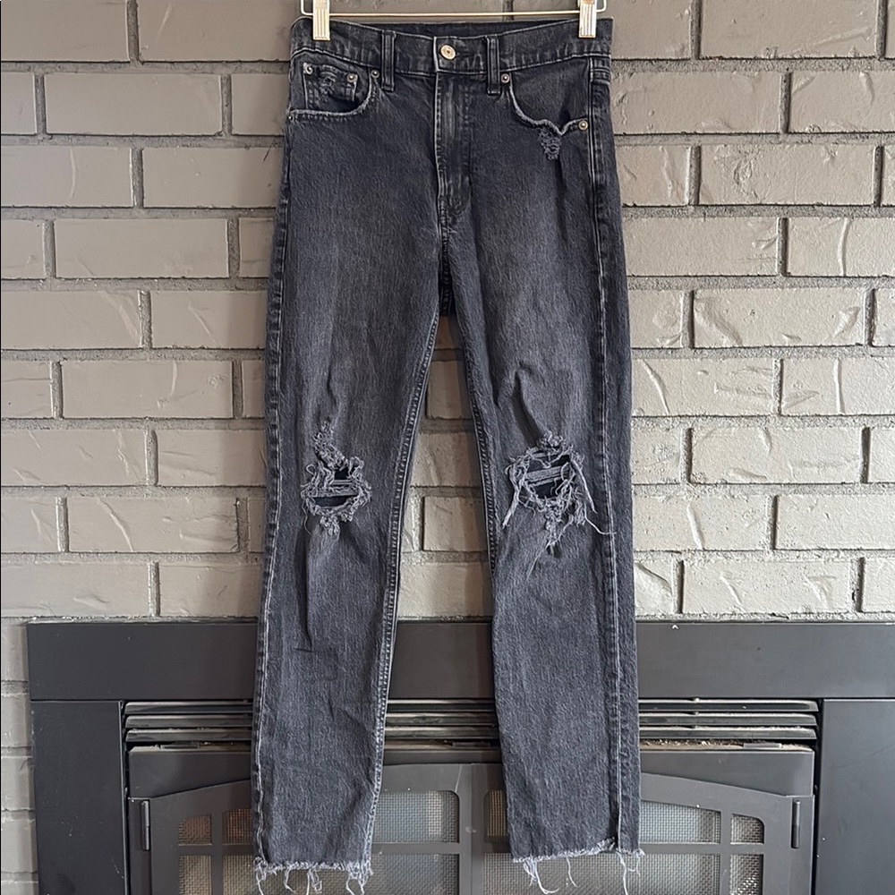 GAP Denim - Black CHEEKY STRAIGHT HIGH RISE - Size women’s 26 / 2 Reg
